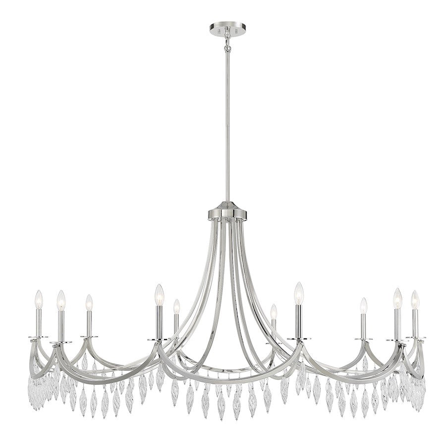 Savoy House Kameron 10 Light Chandelier, Polished Nickel - 1-1805-10-109