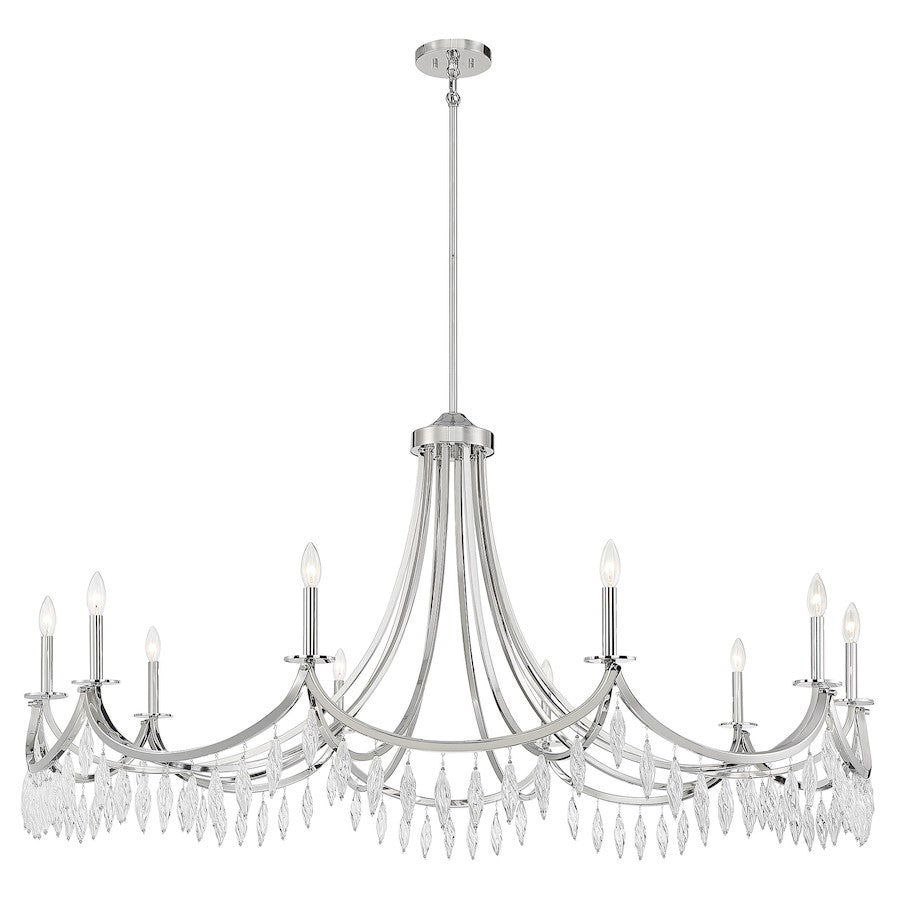 10 Light Chandelier, Matte Black