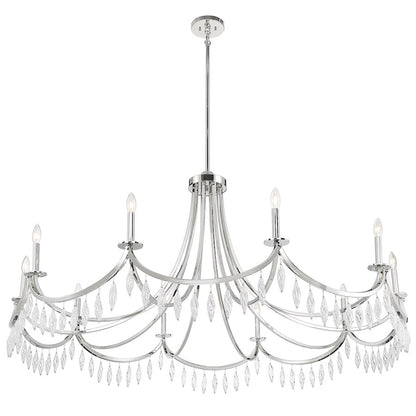 10 Light Chandelier, Matte Black