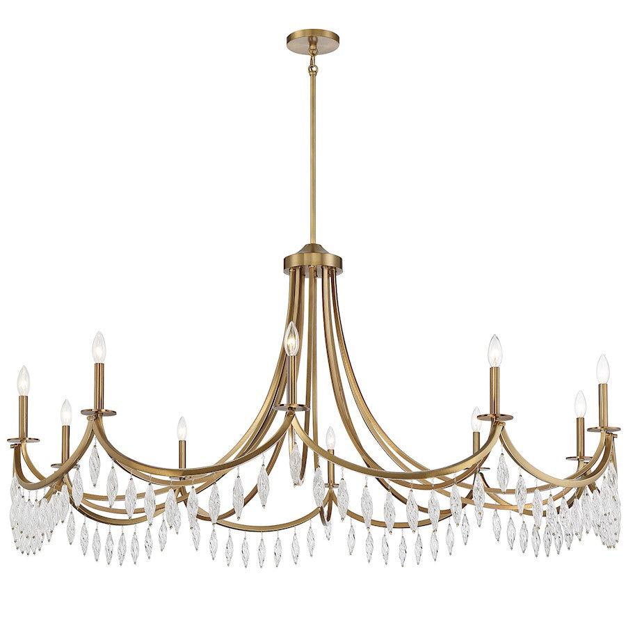 10 Light Chandelier, Matte Black