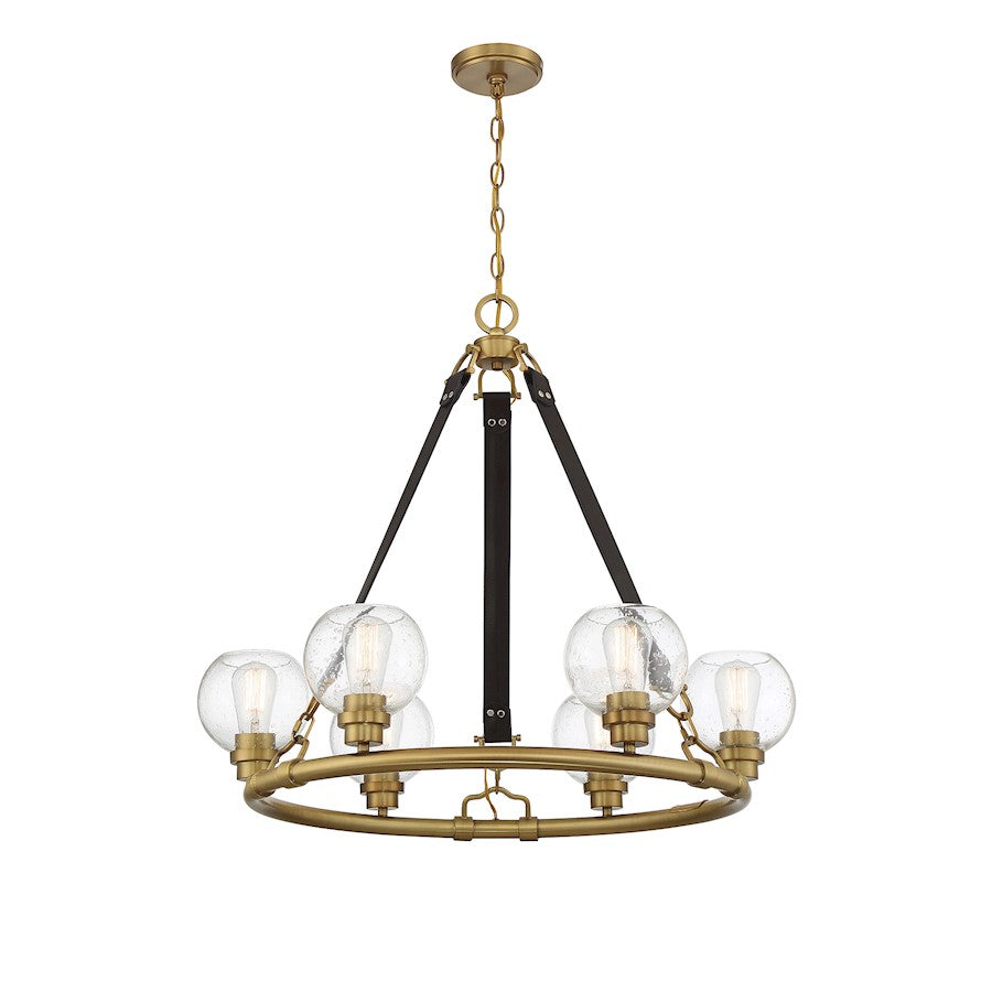 6 Light Chandelier, Antique Nickel