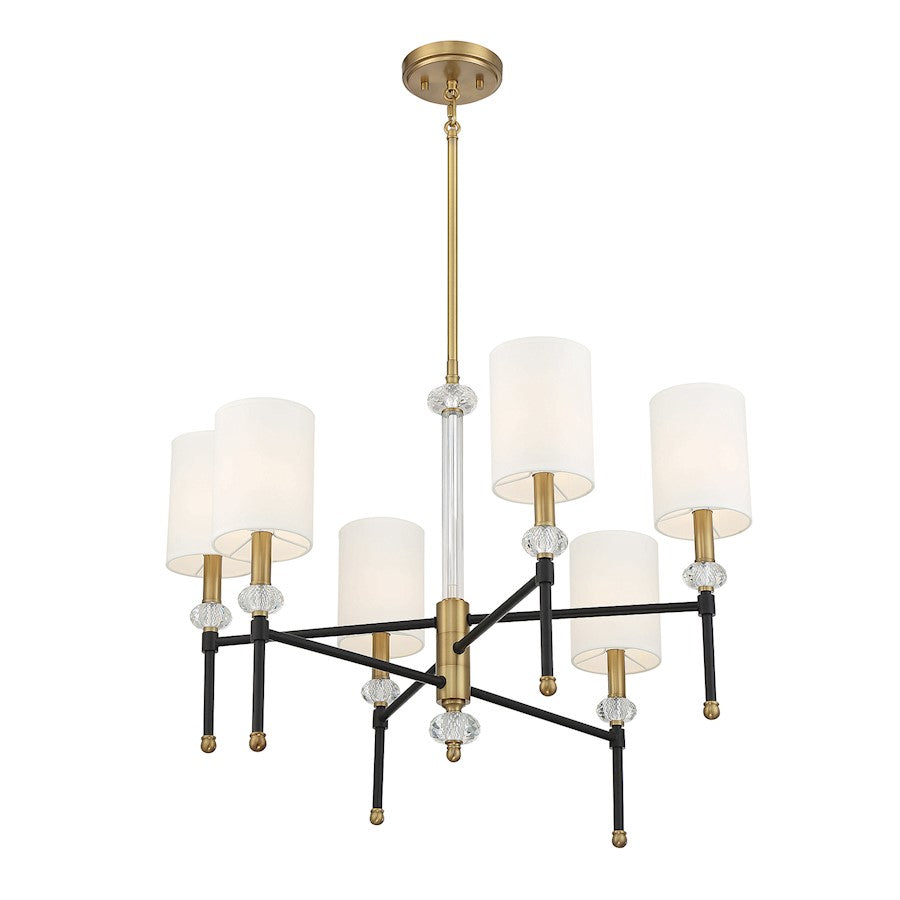 6 Light 20" Chandelier, Black