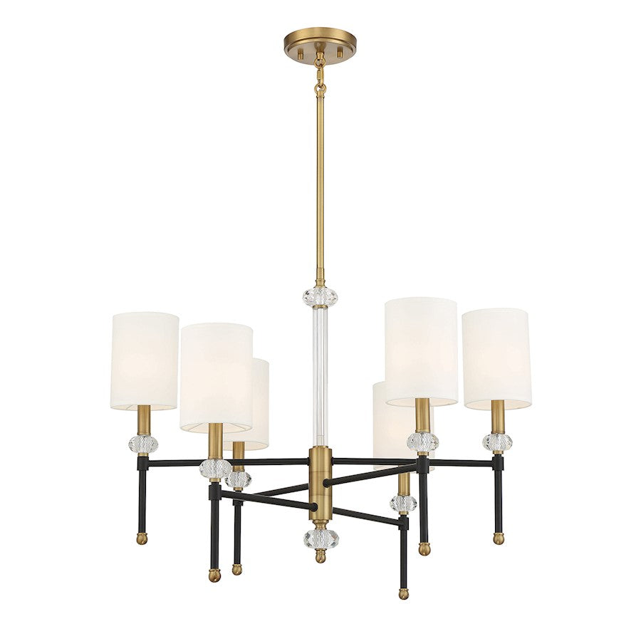 6 Light 20" Chandelier, Black