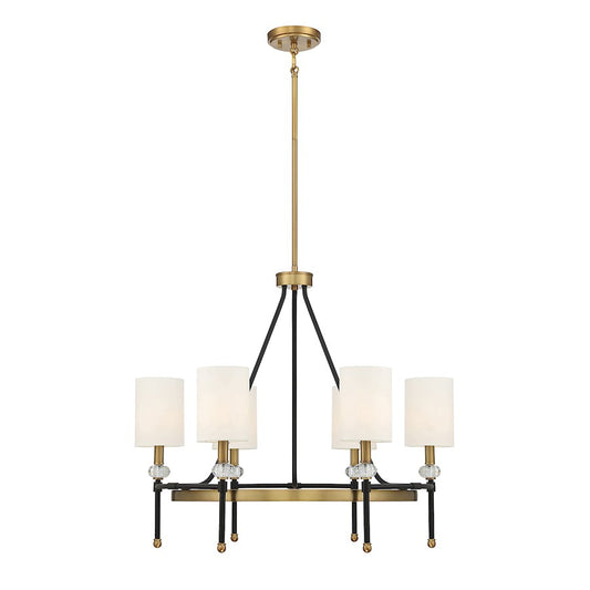 Savoy House Tivoli 6 Light 24" Chandelier, Black/Brass - 1-1893-6-143