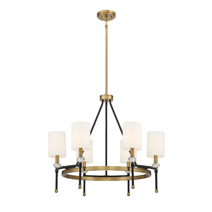 6 Light 24" Chandelier, Black