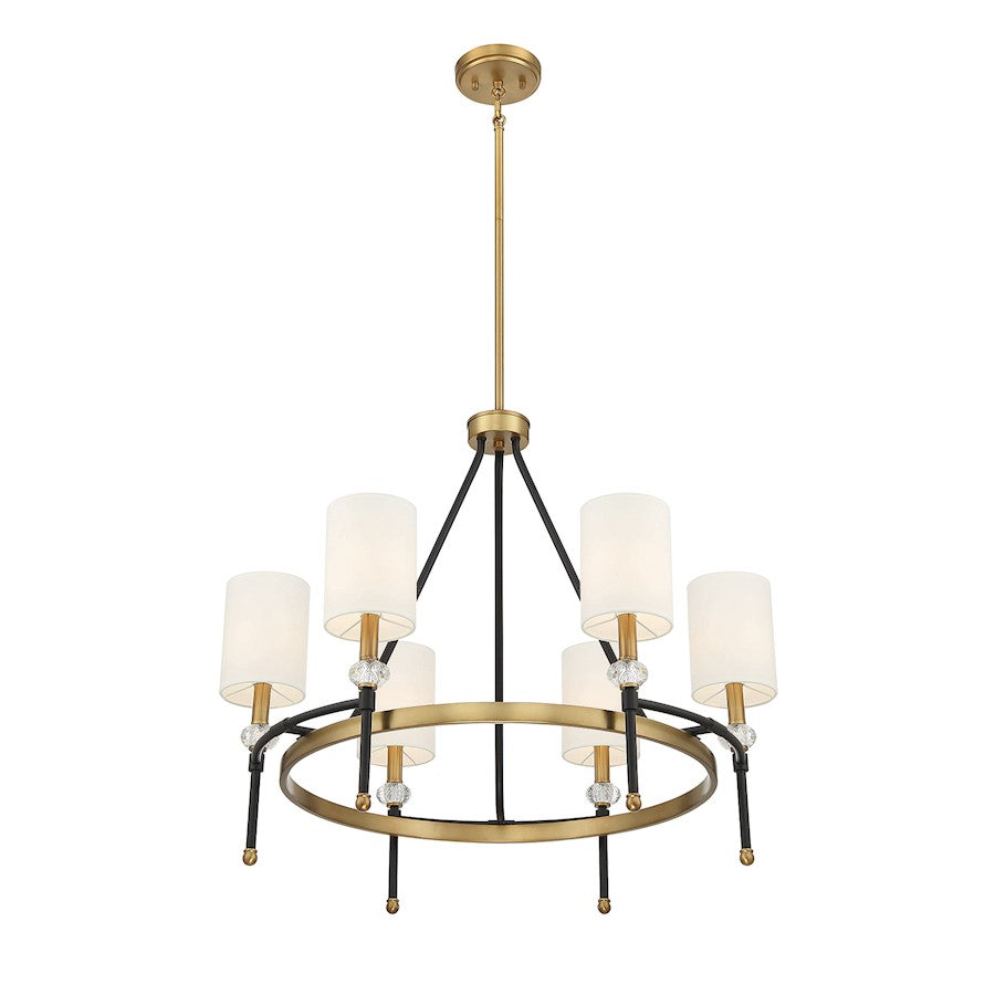 6 Light 24" Chandelier, Black