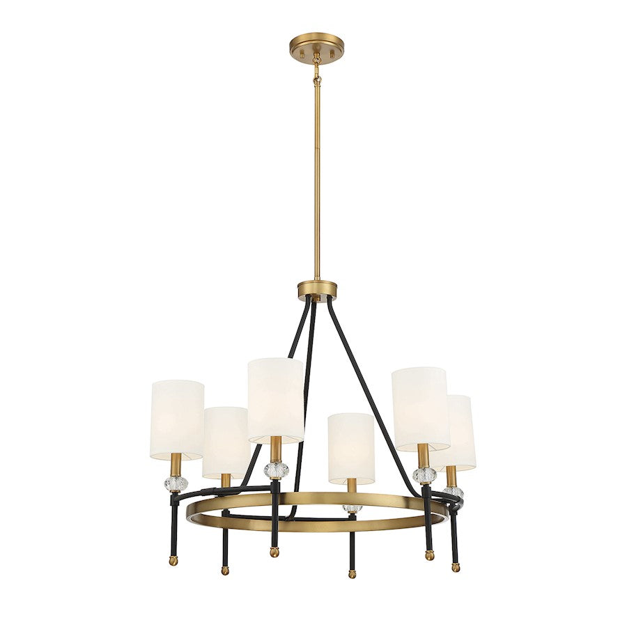 6 Light 24" Chandelier, Black