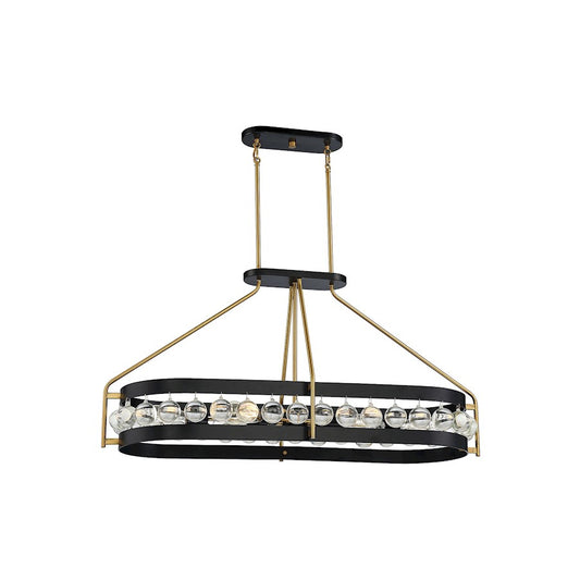 Savoy House Edina 6 Light Chandelier, Black/Warm Brass - 1-191-6-143