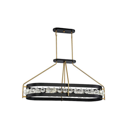 6 Light Chandelier, Black