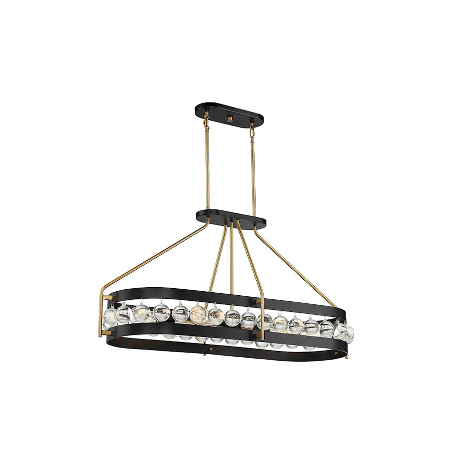 6 Light Chandelier, Black