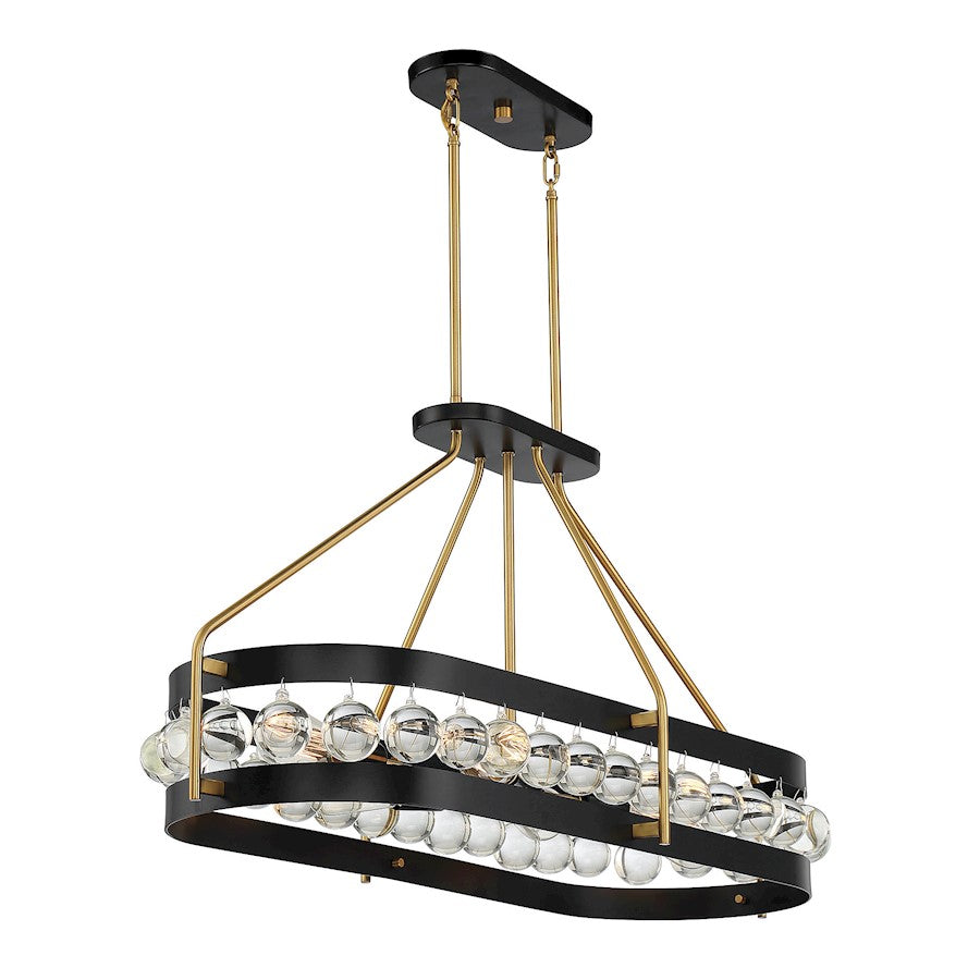 6 Light Chandelier, Black