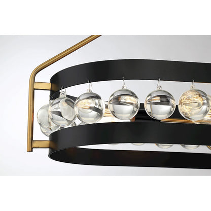 6 Light Chandelier, Black