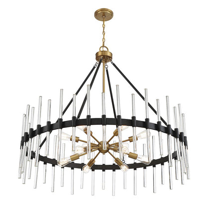 12 Light Chandelier, Black