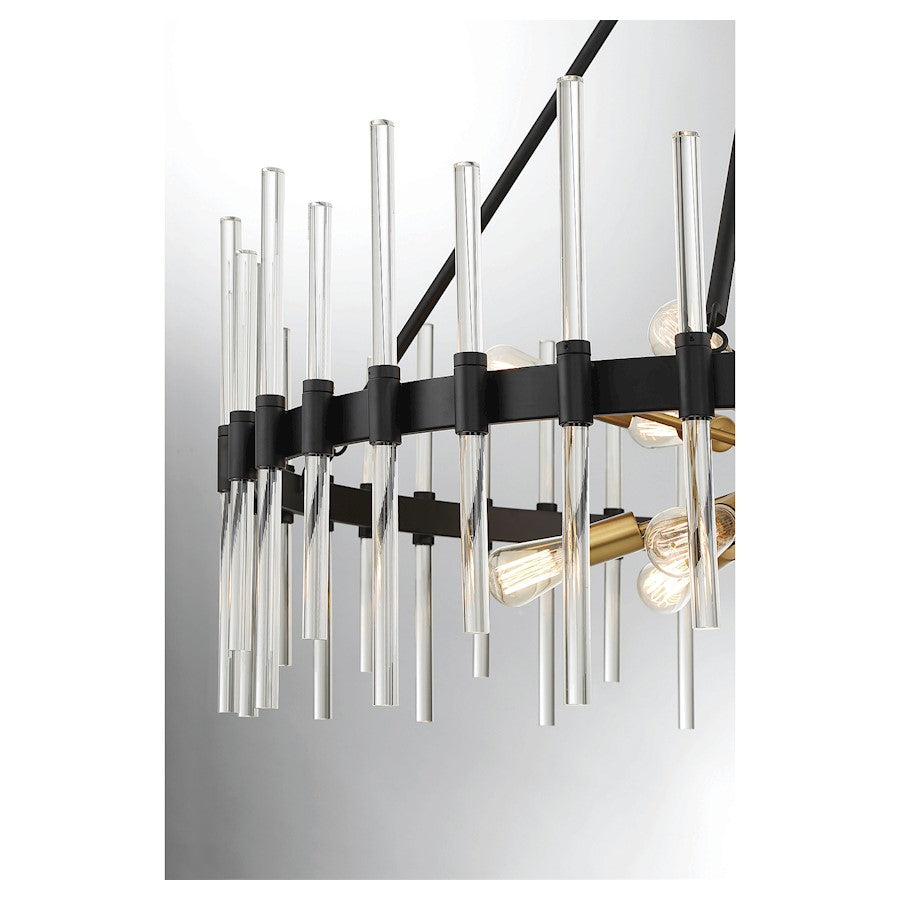 12 Light Chandelier, Black