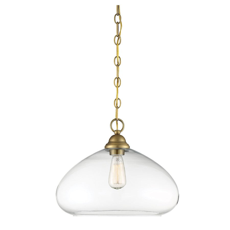 1 Light Pendant, Warm Brass