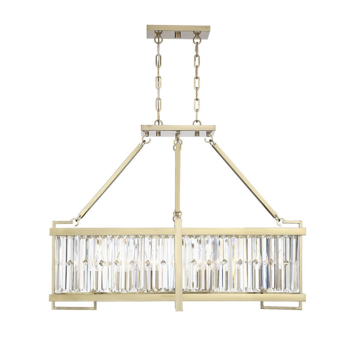 Savoy House Cologne 8 Light Linear Chandelier, Noble Brass