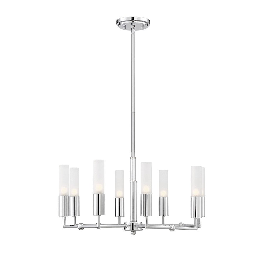 8 Light Chandelier, Polished Chrome