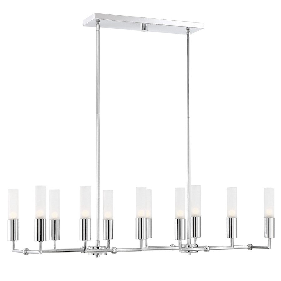 12 Light Chandelier, Polished Chrome