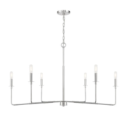 Savoy House Salerno 6 Light Chandelier, Polished Nickel - 1-2221-6-109