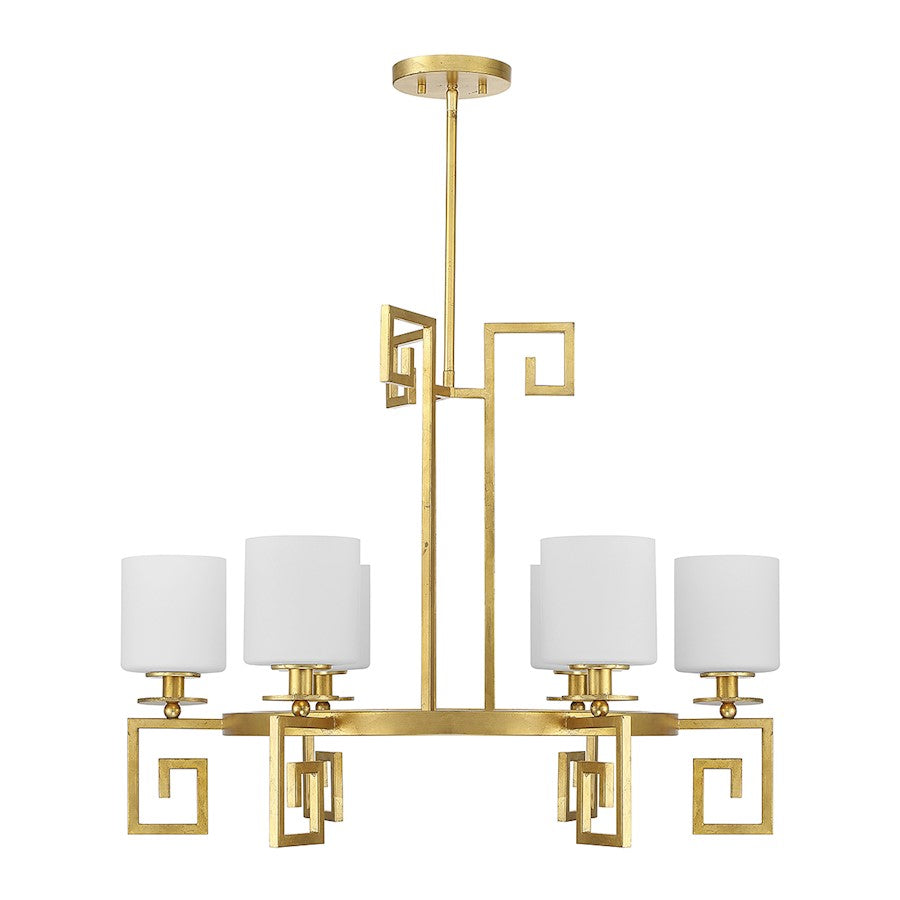 6 Light Chandelier, True Gold