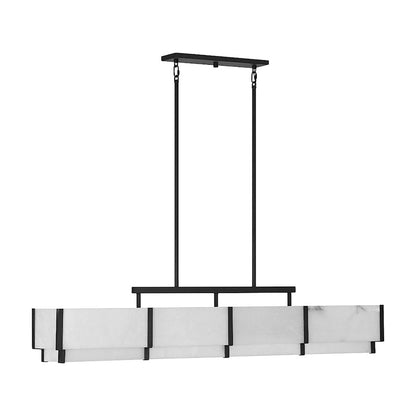 8-Light Linear Chandelier, Black Cashmere