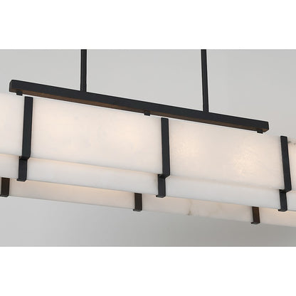 8-Light Linear Chandelier, Black Cashmere