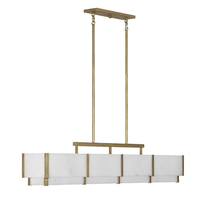 8-Light Linear Chandelier, Black Cashmere