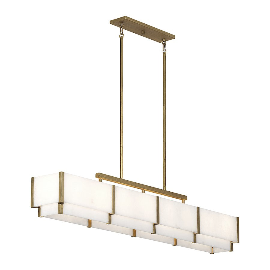 8-Light Linear Chandelier, Black Cashmere