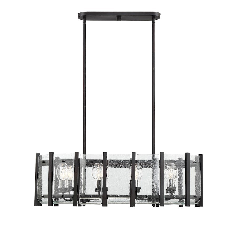 8 Light Outdoor Linear Chandelier, English Bronze