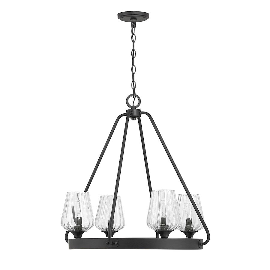 4-Light Chandelier, Matte Black