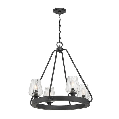 4-Light Chandelier, Matte Black