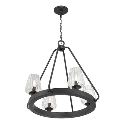 4-Light Chandelier, Matte Black