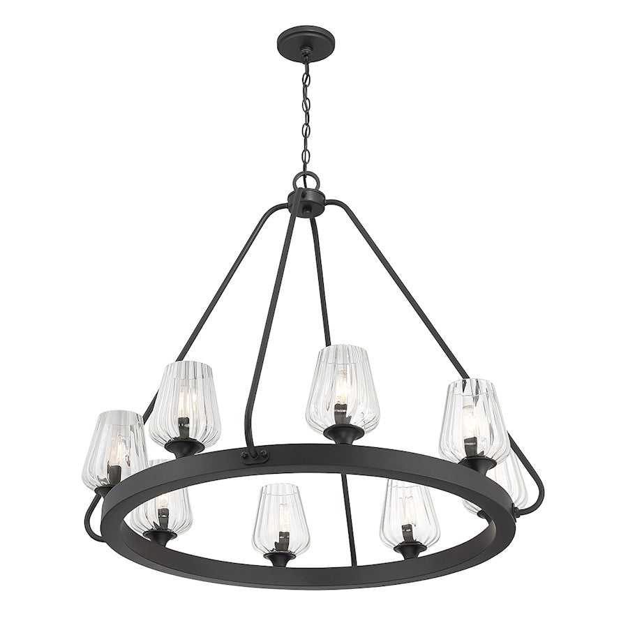 4-Light Chandelier, Matte Black