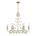 Savoy House Iris 6 Light Chandelier, White/Warm Brass Accents - 1-3804-6-142