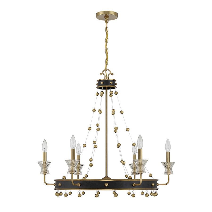 6 Light Chandelier, Black