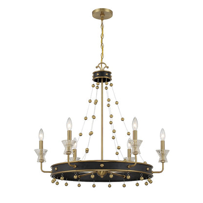 6 Light Chandelier, Black