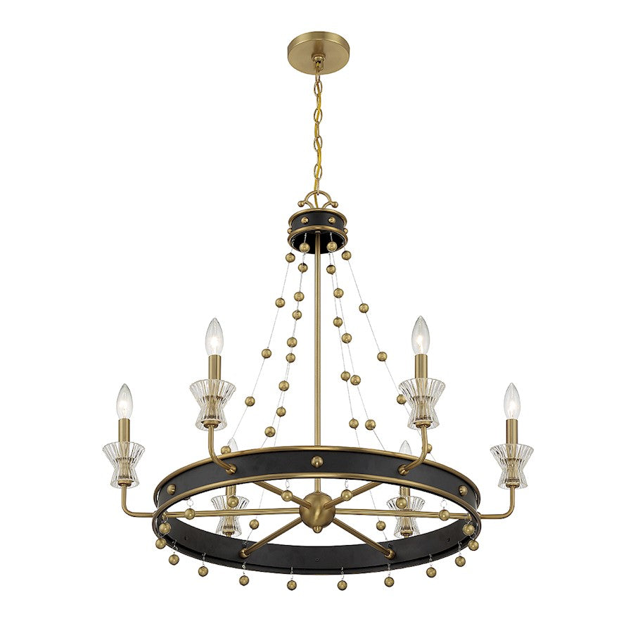 6 Light Chandelier, Black