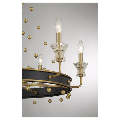 6 Light Chandelier, Black