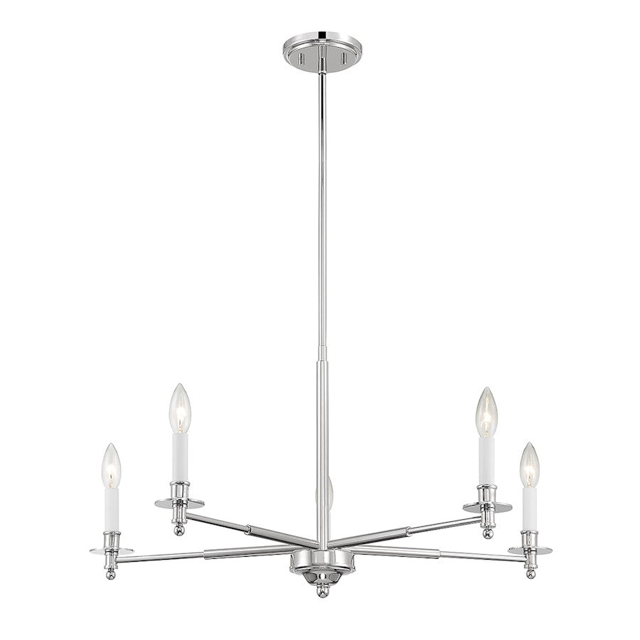 5-Light Chandelier, Matte Black