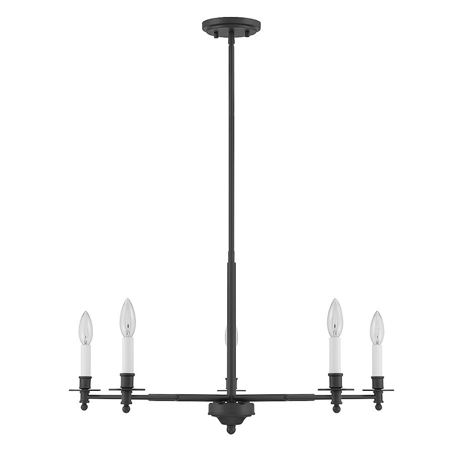 5-Light Chandelier, Matte Black