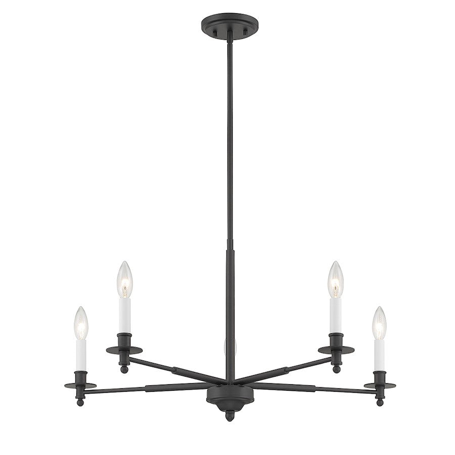 5-Light Chandelier, Matte Black