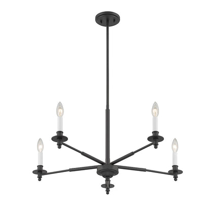 5-Light Chandelier, Matte Black