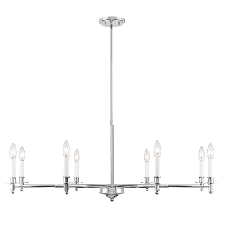 Essentials Jasmine 8 Light Chandelier, Polished Nickel - 1-4412-8-109