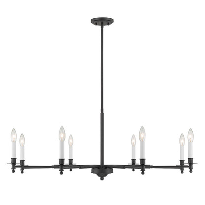 Essentials Jasmine 8 Light Chandelier, Matte Black - 1-4412-8-89