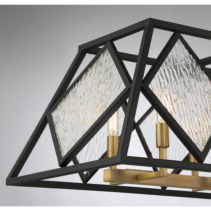 8 Light Linear Chandelier, Bronze