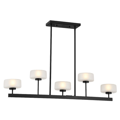 Essentials Falster 5 Light LED Linear Chandelier, Black/Clear - 1-5407-5-89