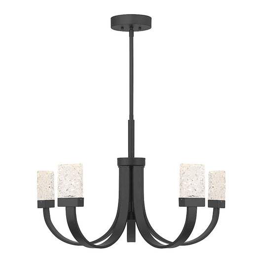 Savoy House Kahn 6 Light LED Chandelier, Matte Black/Water - 1-6620-6-89