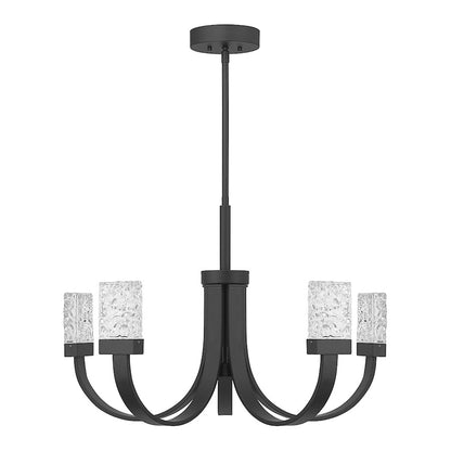 6 Light LED Chandelier, Matte Black