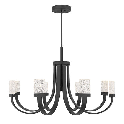 Savoy House Kahn 9 Light LED Chandelier, Matte Black/Water - 1-6622-9-89