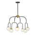 Savoy House Couplet 8 Light Chandelier, Black/Brass/Frosted - 1-6698-8-143